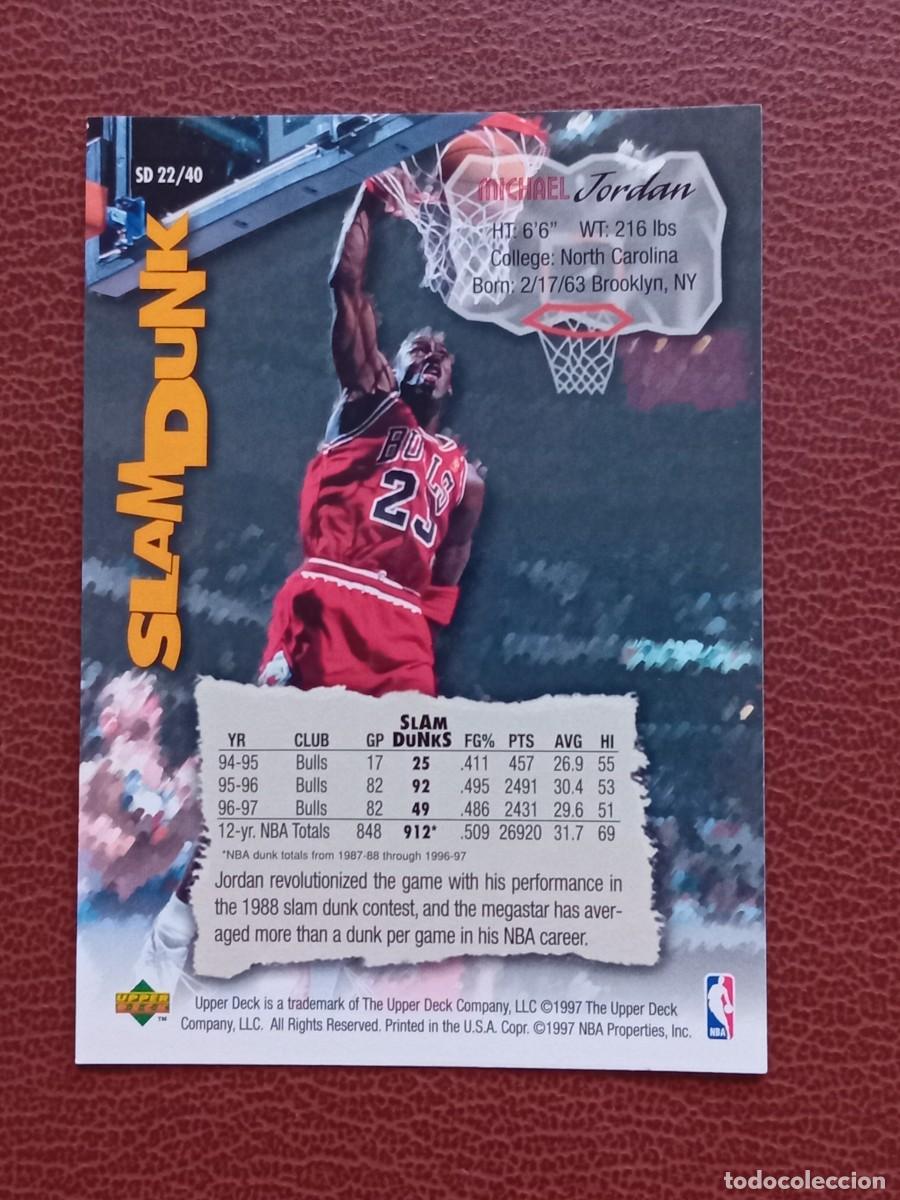 Trading cards: Card 22 Michael Jordan Upper Deck 1997-98 Slam dunk - Foto 2