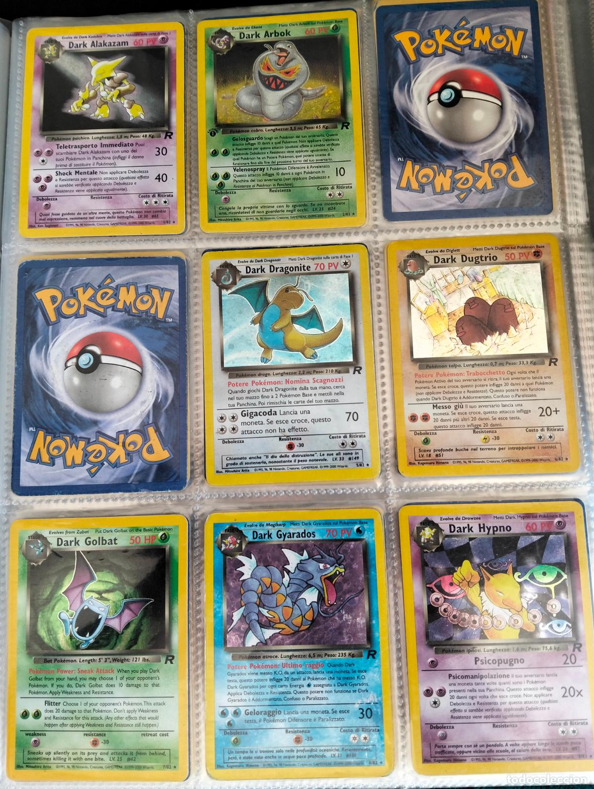 Sammelkarten: Colecci&oacute;n Team Rocket incompleta lote cartas Pok&eacute;mon varios idiomas holo rare incomunes 1999-2000
