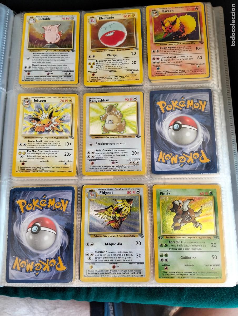 Trading cards: Colecci&oacute;n jungla jungle incompleta lote cartas Pok&eacute;mon varios idiomas holo rare incomunes 1999-2000