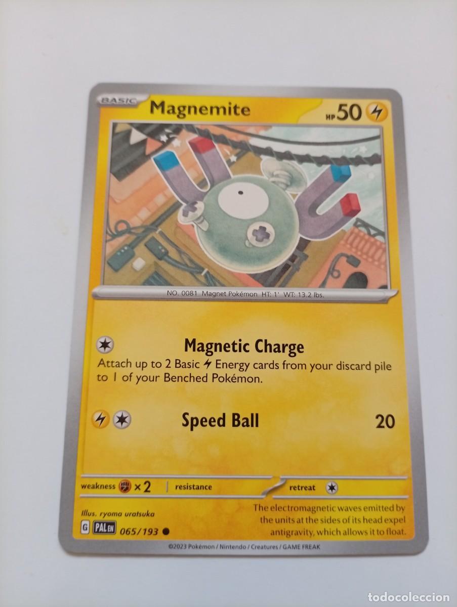 Trading cards: Carta de Pok&eacute;mon de Magnemite, edici&oacute;n en ingl&eacute;s. - N&uacute;mero de carta: 65/193. - A&ntilde;o de publicaci&oacute;n: