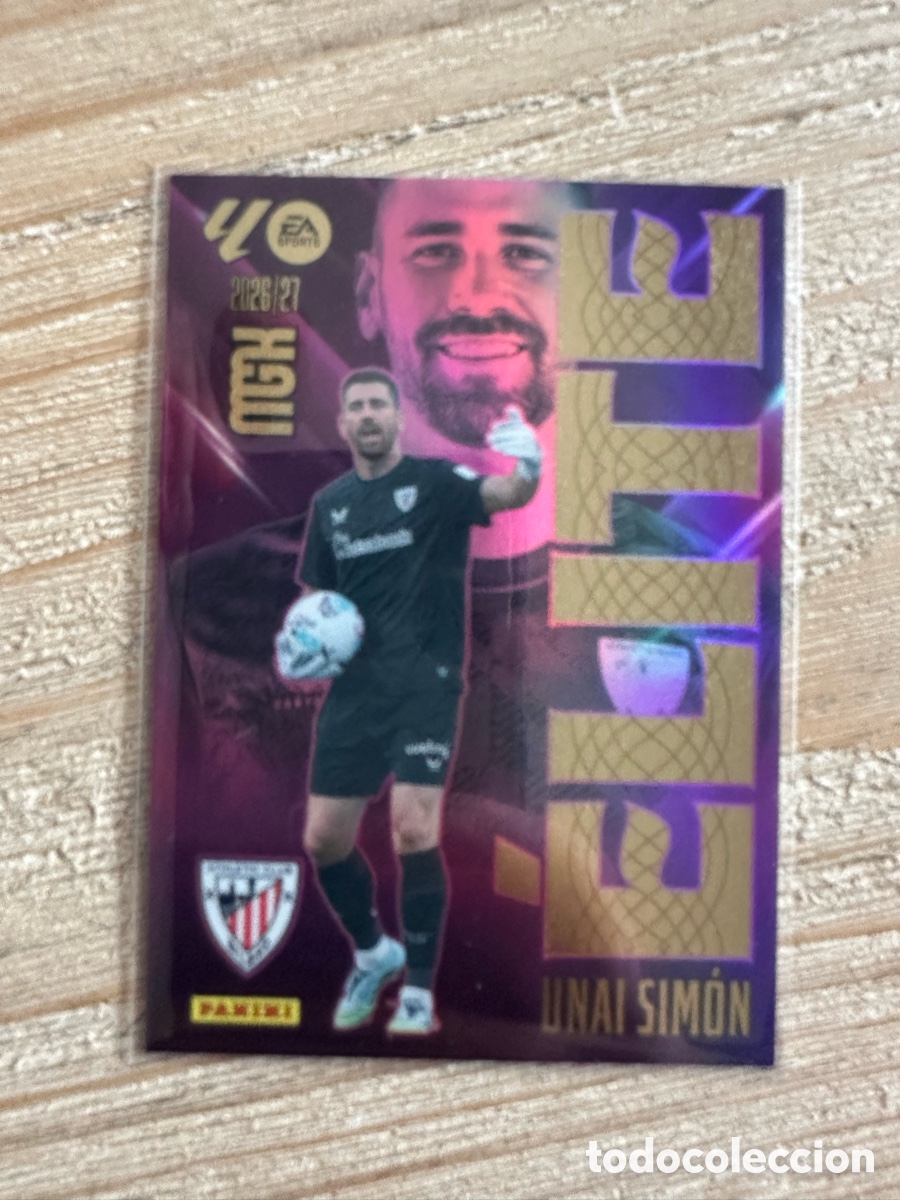 Cartas Colecion&aacute;veis: UNAI SIMON ATHLETIC CLUB ELITE 17 MEGACRACKS 2026/27 26-27 26 27 MGK PANINI