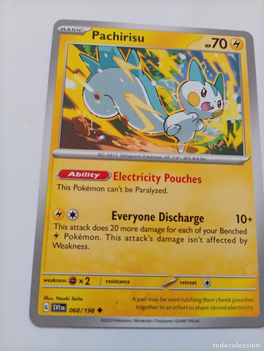 Trading cards: Carta de Pok&eacute;mon de Pachirisu, edici&oacute;n en ingl&eacute;s. - N&uacute;mero de carta: 68/198. - A&ntilde;o de publicaci&oacute;n: