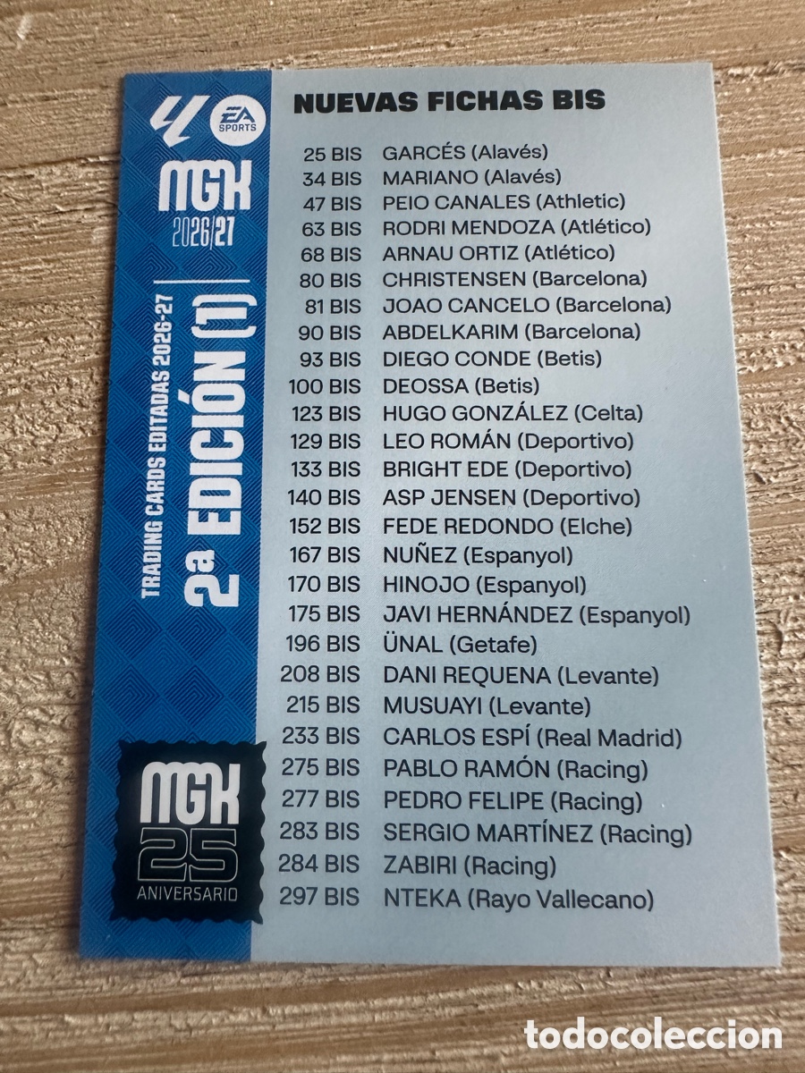 Cartas Colecion&aacute;veis: INDICE 2&ordf; EDICION (1) MEGACRACKS 2026/27 26-27 26 27 MGK PANINI