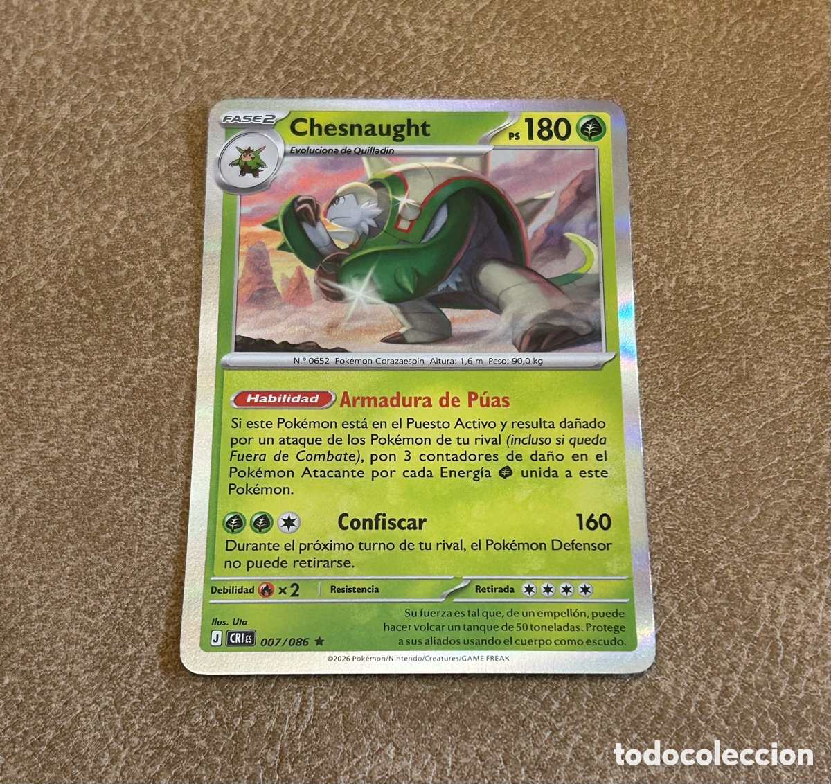 Trading cards: Pok&eacute;mon - Chesnaught 007/086