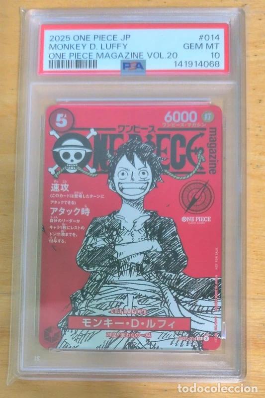 Cartas Colecion&aacute;veis: PSA 10 Monkey.D.Luffy Magazine Promo One Piece Japon&eacute;s