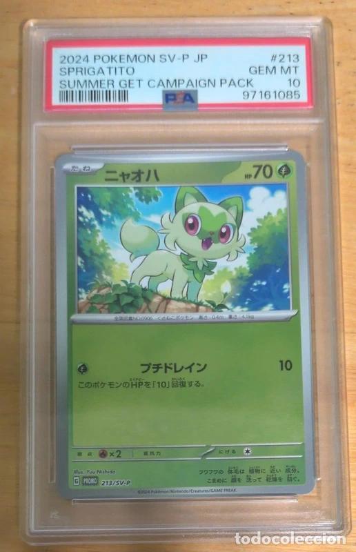 Cartas Colecion&aacute;veis: PSA 10 Sprigatito Scarlet & Violet Promos Pok&eacute;mon TCG Japon&eacute;s POP 151