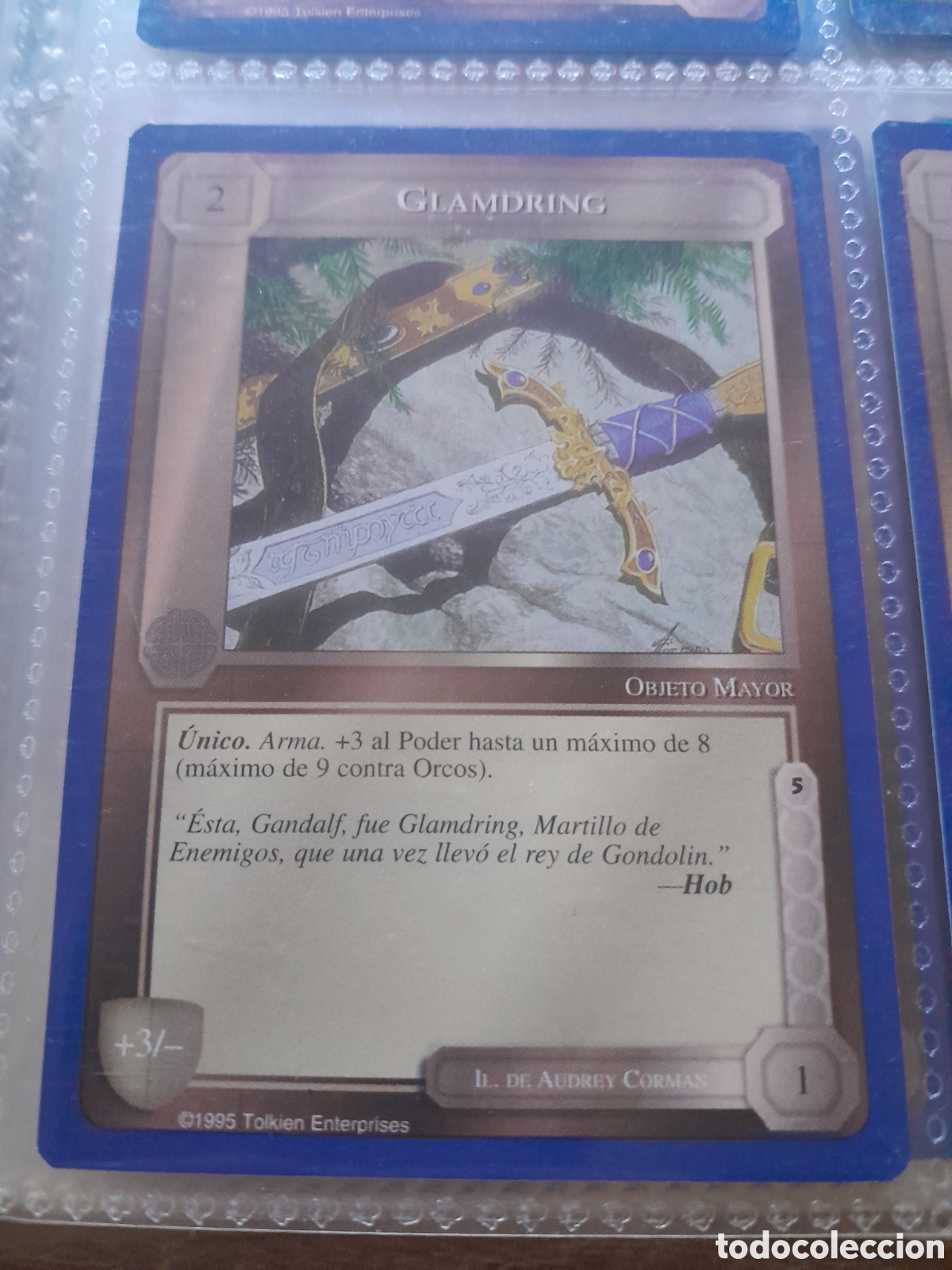 Figurine Collezionabili: Satm los Magos meccg ilimitada castellano GLAMDRING joc INTERNACIONAL borde azul