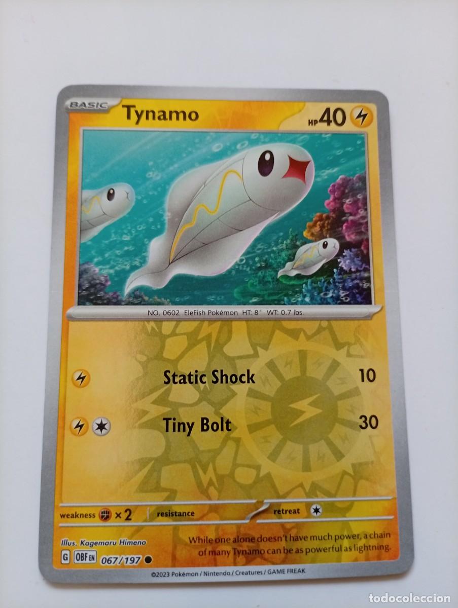 Trading cards: Carta Pok&eacute;mon Tynamo, edici&oacute;n en ingl&eacute;s.2023 Holo inverso - N&uacute;mero de carta: 67/197. - Tipo: B&aacute;sico.