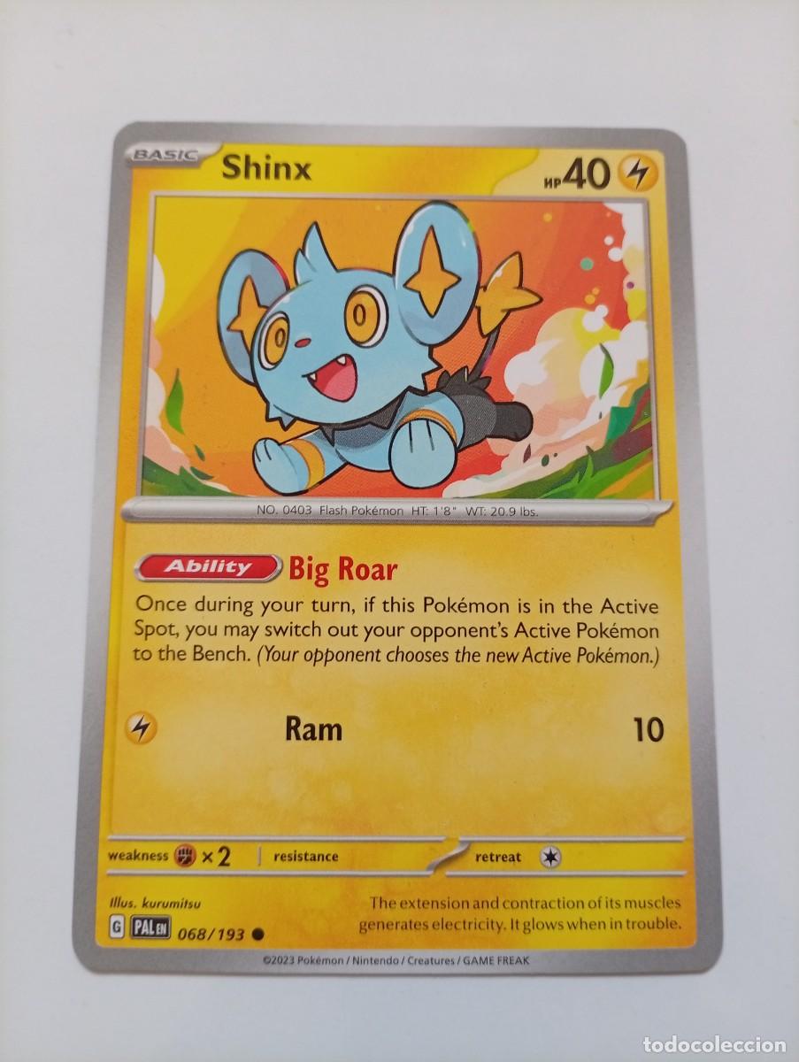 Trading cards: Carta Pok&eacute;mon de Shinx, edici&oacute;n en ingl&eacute;s. - N&uacute;mero de carta: 68/193. - A&ntilde;o de publicaci&oacute;n: 2023. -