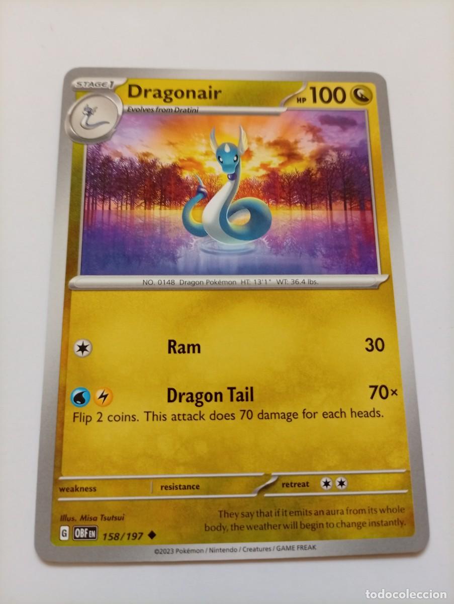 Figurine Collezionabili: Carta Pok&eacute;mon de Dragonair, edici&oacute;n en ingl&eacute;s del a&ntilde;o 2023. - N&uacute;mero de carta: 158/197. - Ilustraci