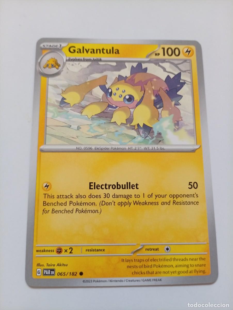 Trading cards: Carta de Pok&eacute;mon de Galvantula, n&uacute;mero 65 de 182, de la edici&oacute;n de 2023. - Idioma: Ingl&eacute;s. - Etapa: