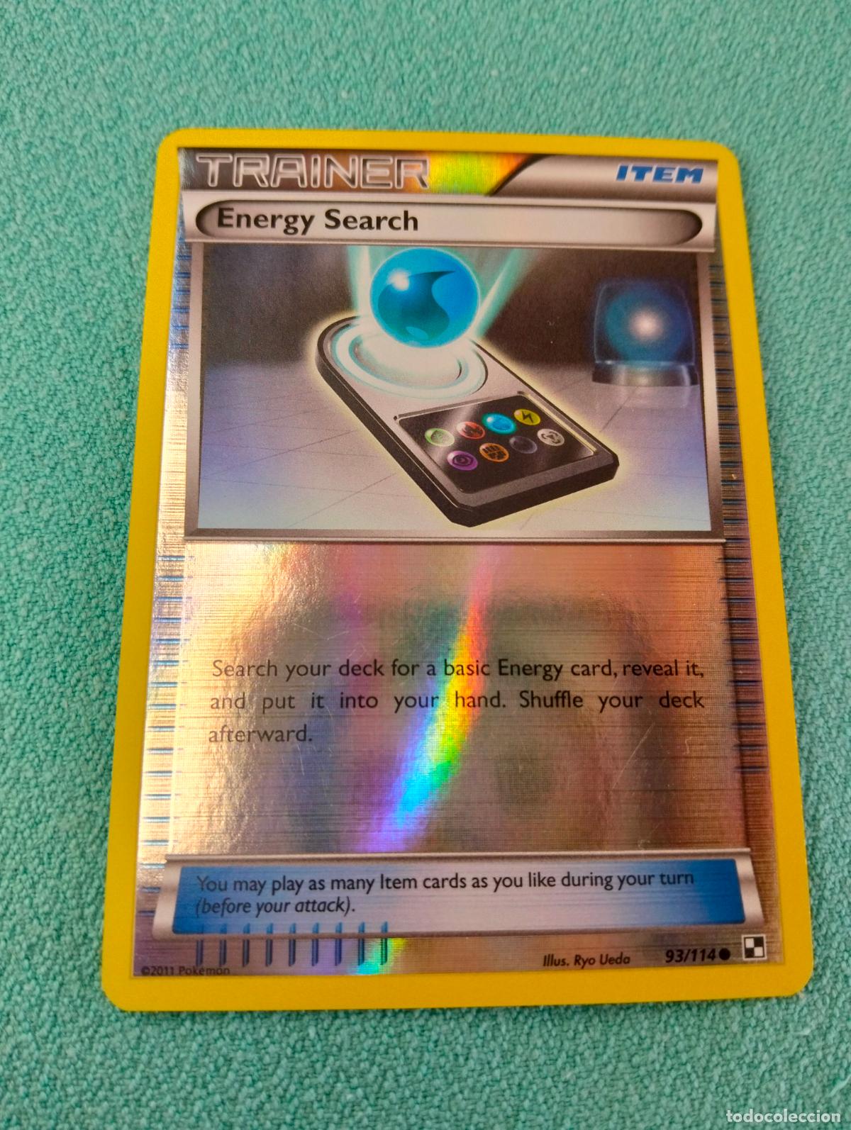 Cartas Colecion&aacute;veis: Energy search 93/114 reverse holo black and white ingl&eacute;s english carta Pok&eacute;mon