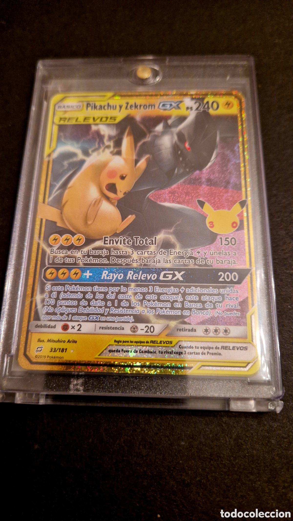 Cartas Colecion&aacute;veis: Pikachu y Zekrom GX 33/181 - 30 Aniversario - Ultra Rare Holo
