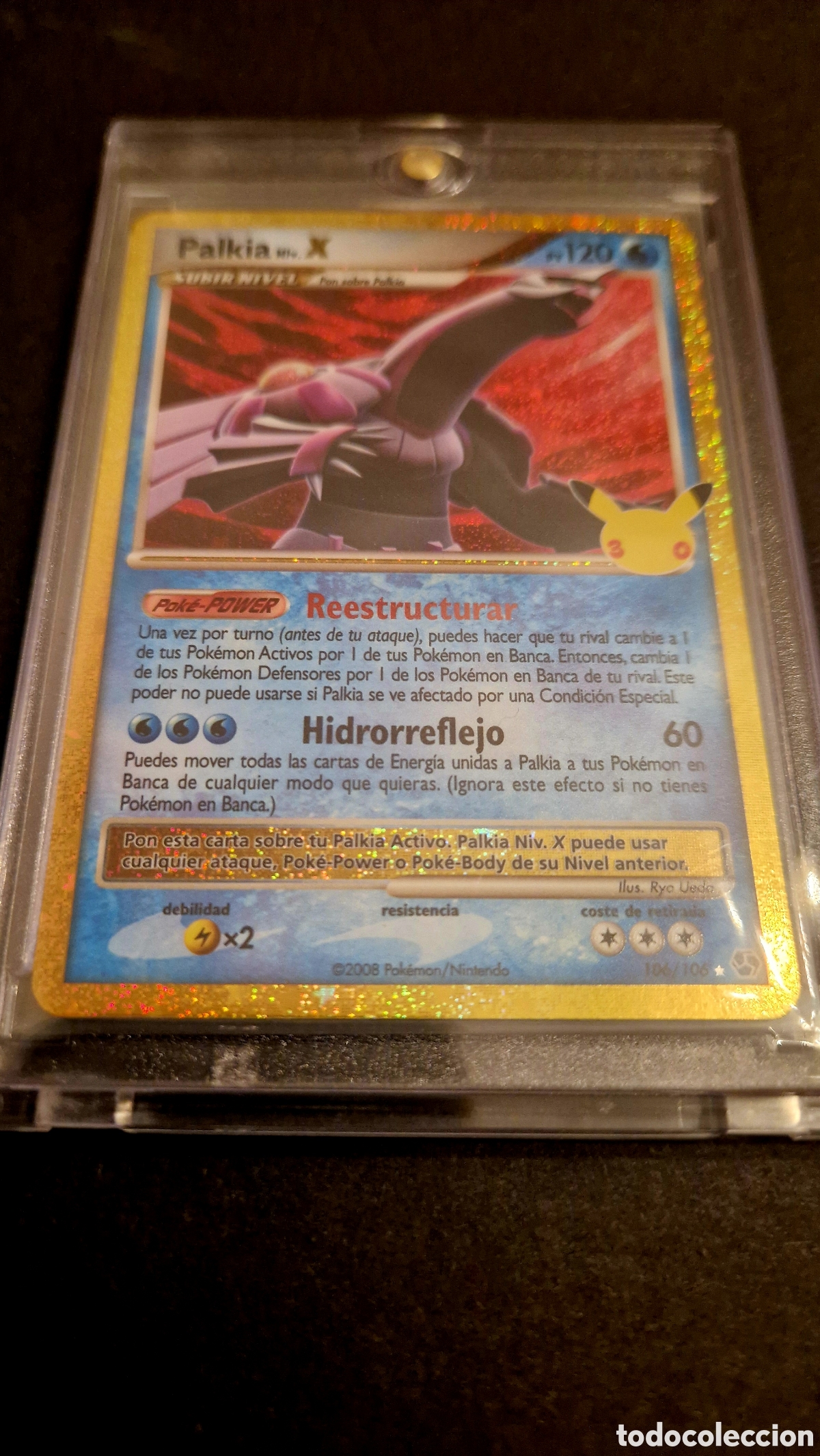 Cartas Colecion&aacute;veis: Palkia Niv. X 106/106 30 Aniversario- Rare Holo LV.X -