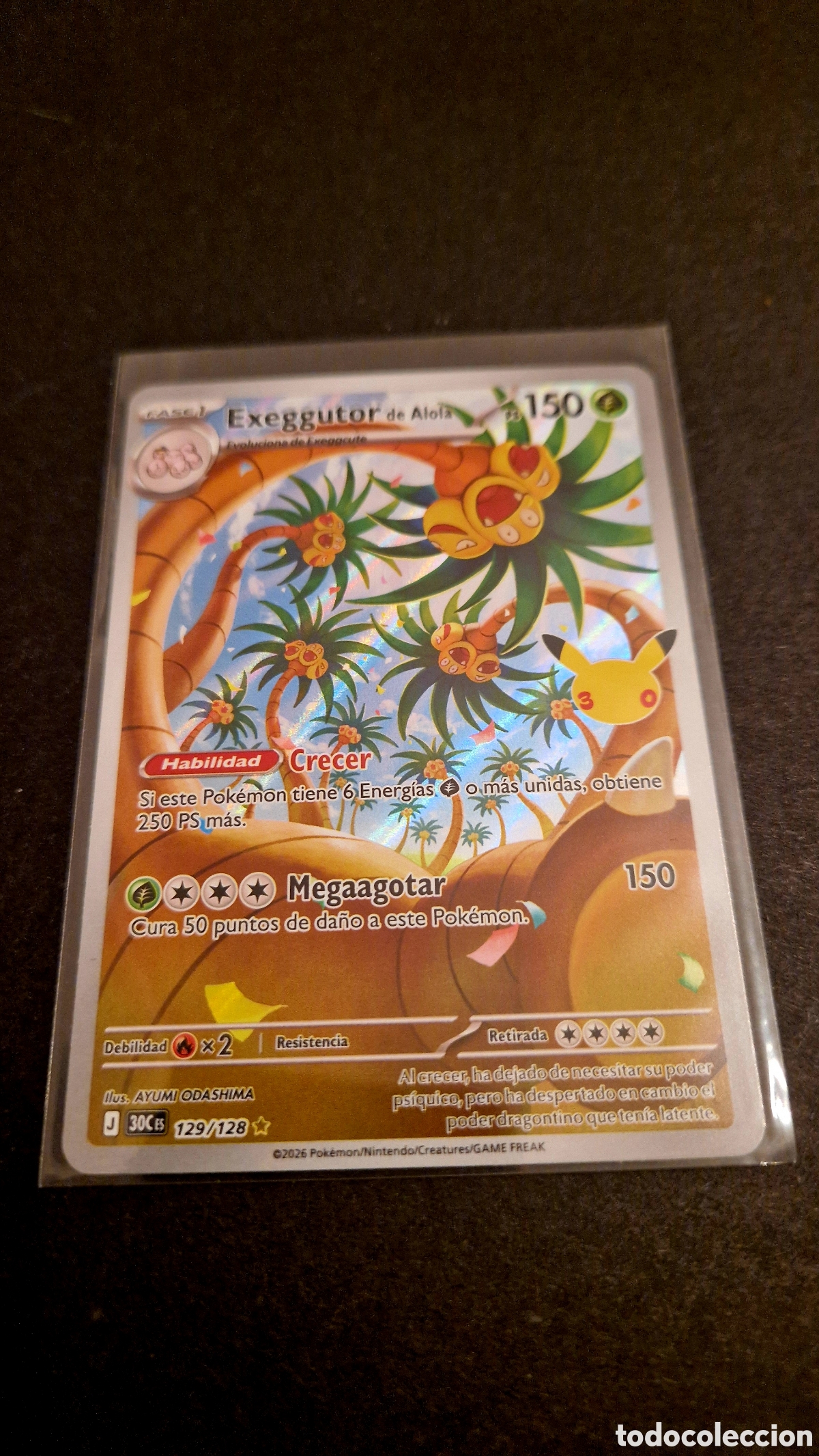 Trading cards: Exeggutor de Alola 129/128 Illustration Rare - Celebraci&oacute;n 30.&ordm; Aniversario Pok&eacute;mon TCG (Espa&ntilde;ol) -
