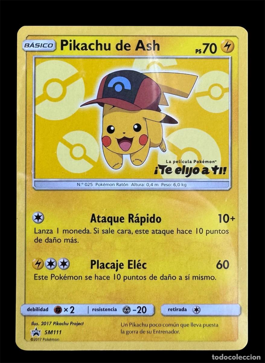 Cartas Colecion&aacute;veis: (PK-06)Pikachu de Ash SM111 Promo Pok&eacute;mon Sol y Luna Espa&ntilde;ol