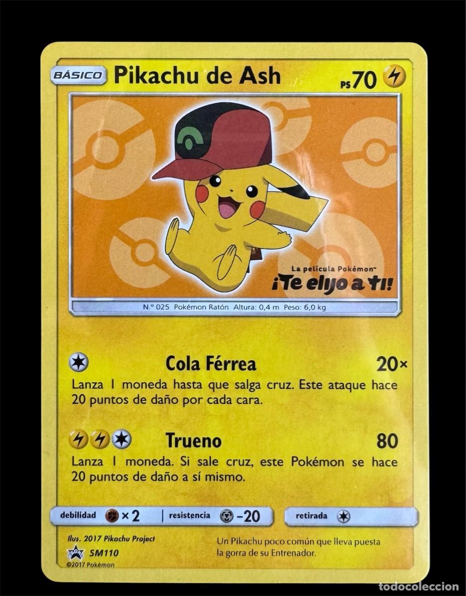 Cartas Colecion&aacute;veis: (PK-07)Pikachu de Ash SM110 Promo Pok&eacute;mon Sol y Luna Espa&ntilde;ol
