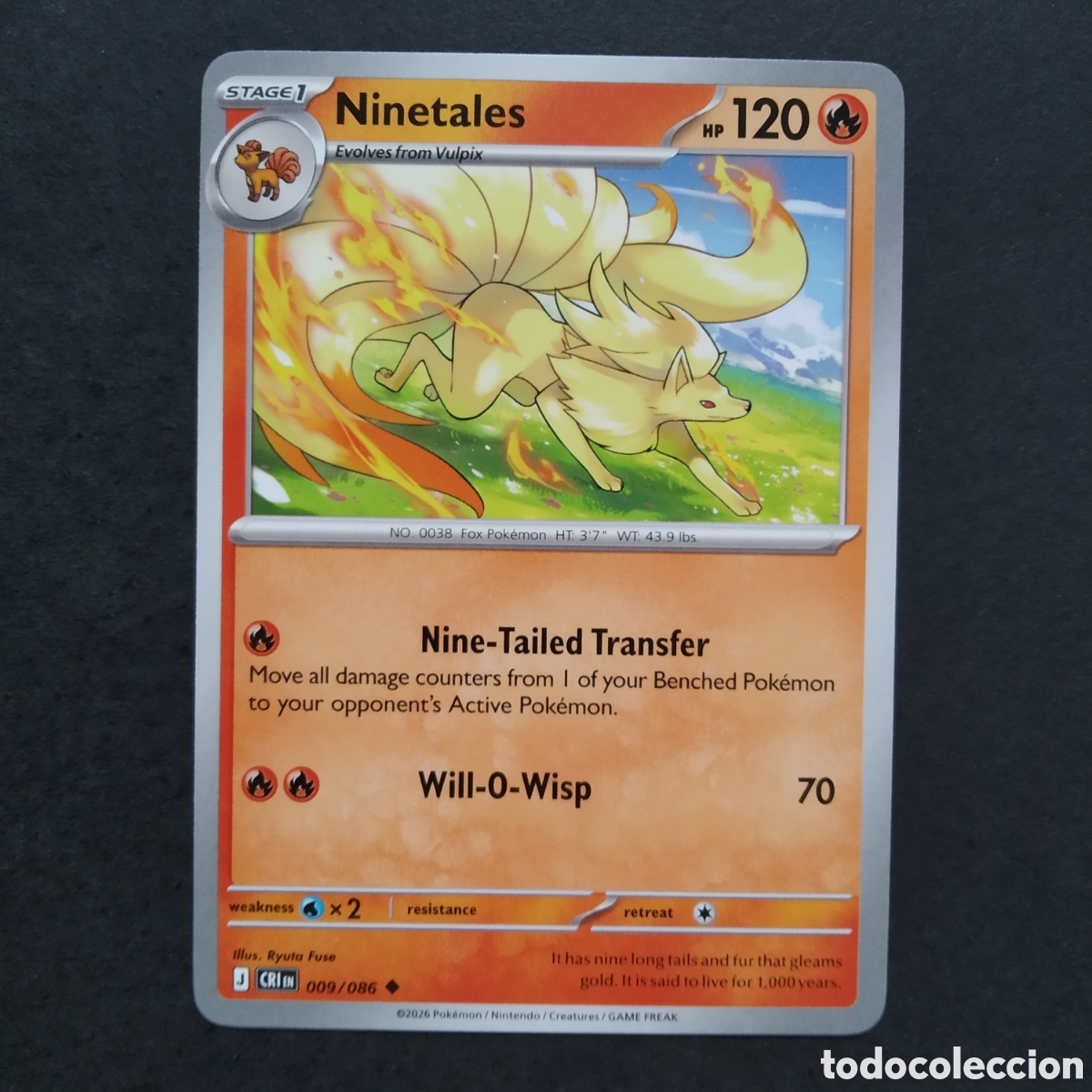 Trading cards: CARTA TCG - N&ordm; 009 - NINETALES - CHAOS RISING - POK&Eacute;MON - EN INGL&Eacute;S