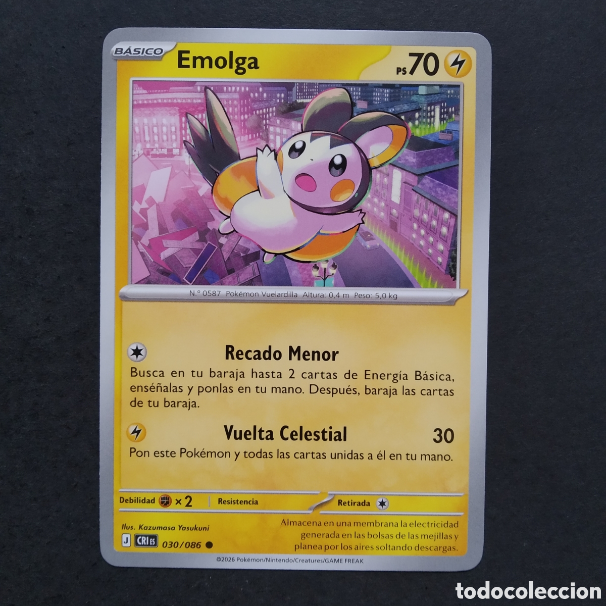 Trading cards: CARTA TCG - N&ordm; 030 - EMOLGA - CAOS CRECIENTE - POK&Eacute;MON - EN ESPA&Ntilde;OL