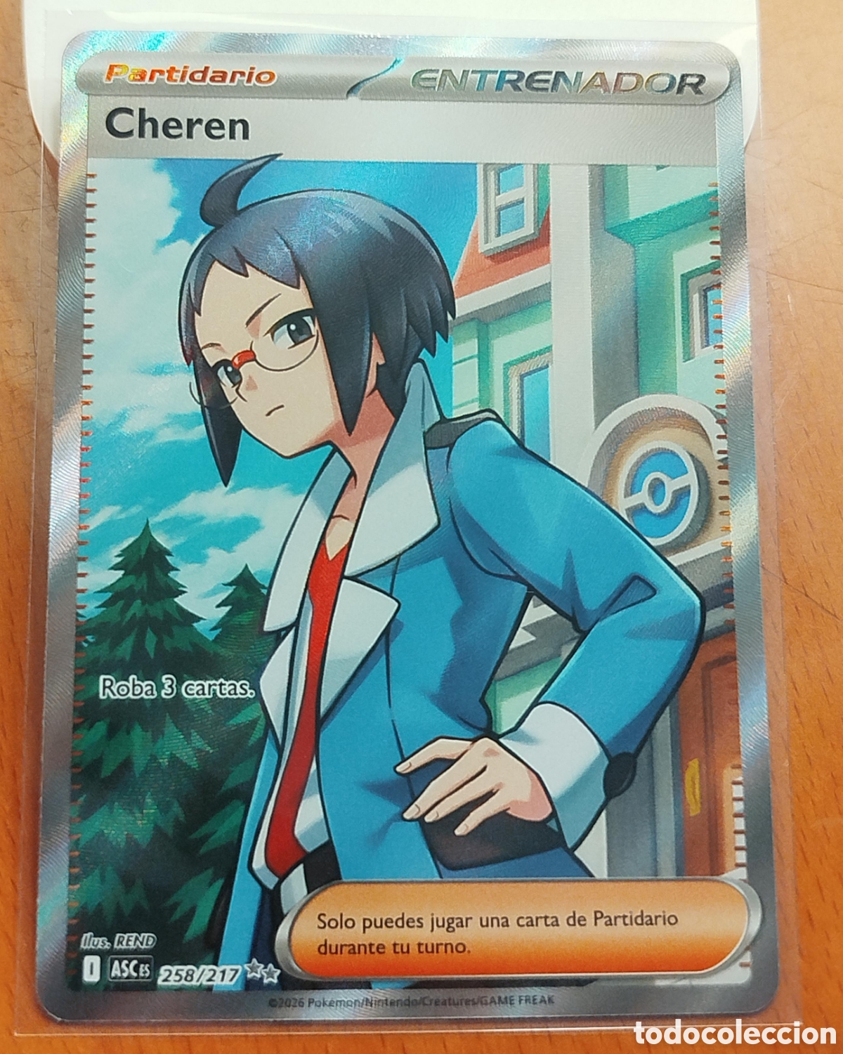 Trading cards: Carta Pok&eacute;mon Cheren 258/217 Ultra Rara (Full Art) - H&eacute;roes Ascendentes (ASC) - Espa&ntilde;ol