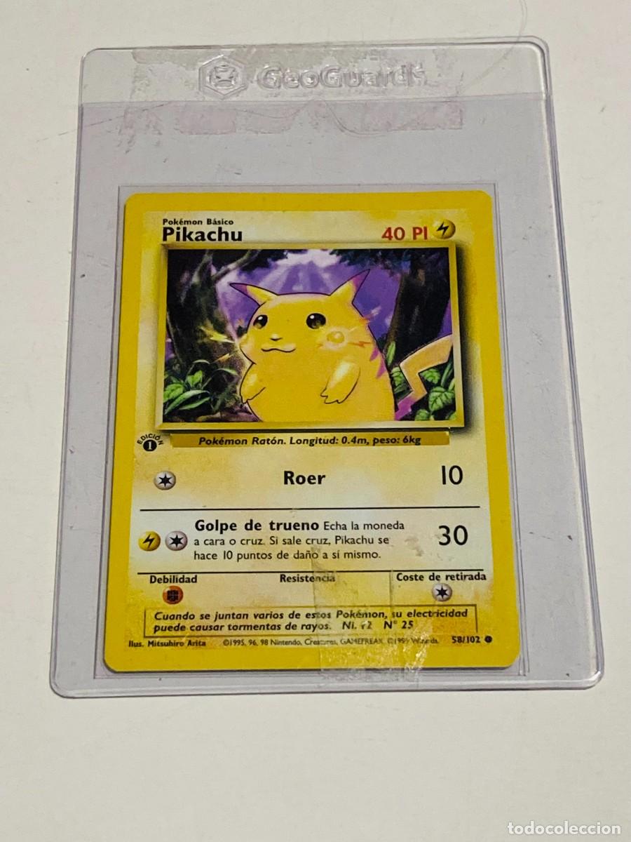 Trading cards: Pokemon Carta Pikachu 1 Edicion Base Set 58 102 Castellano