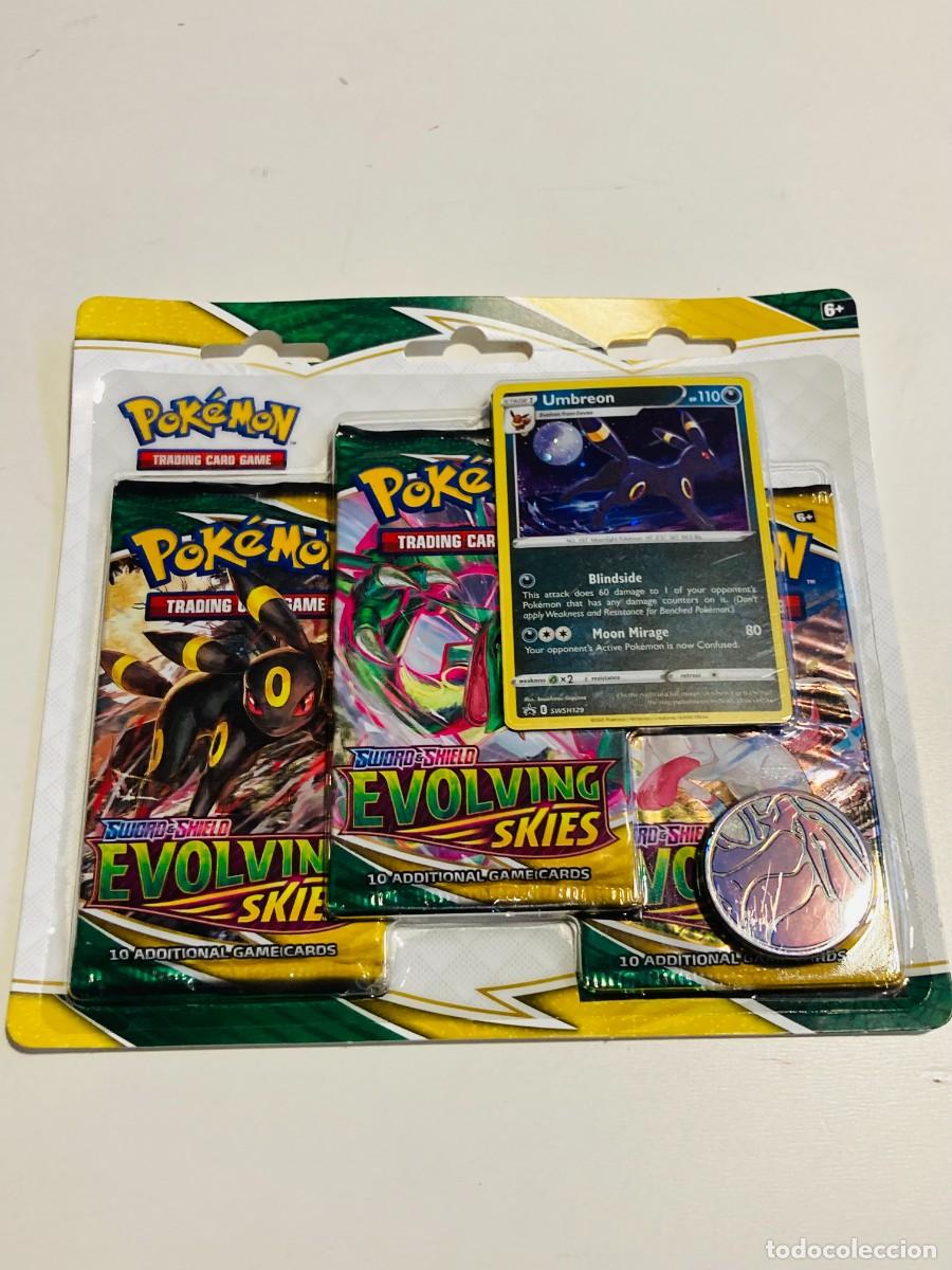 Trading Cards: Pokemon Evolving Skies Blister 3 Sobres Umbreon Original Ingles