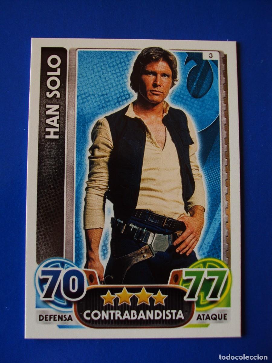 Trading cards: N&ordm; 3 HAN SOLO STAR WARS EL DESPERTAR DE LA FUERZA FORCE ATTAX AWAKENS 2015 TOPPS CROMO NUEVO