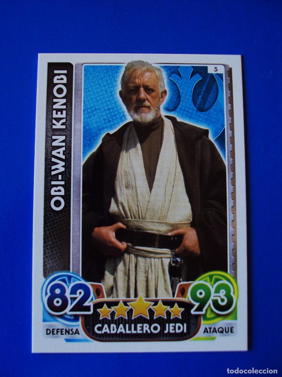 Trading cards: N&ordm; 5 OBI-WAN KENOBI STAR WARS EL DESPERTAR DE LA FUERZA FORCE ATTAX AWAKENS 2015 TOPPS CROMO NUEVO