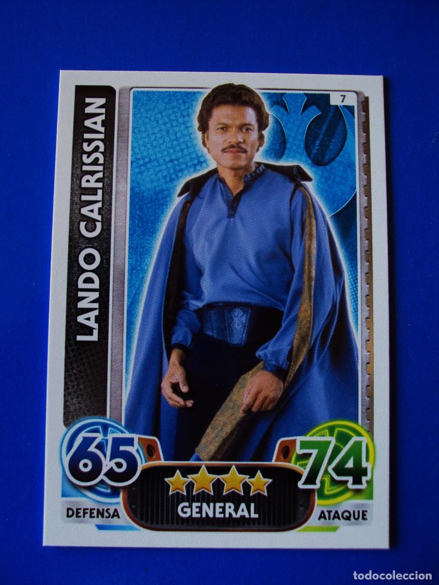 Trading cards: N&ordm; 7 LANDO CALRISSIAN STAR WARS EL DESPERTAR DE LA FUERZA FORCE ATTAX AWAKENS 2015 TOPPS CROMO NUEVO