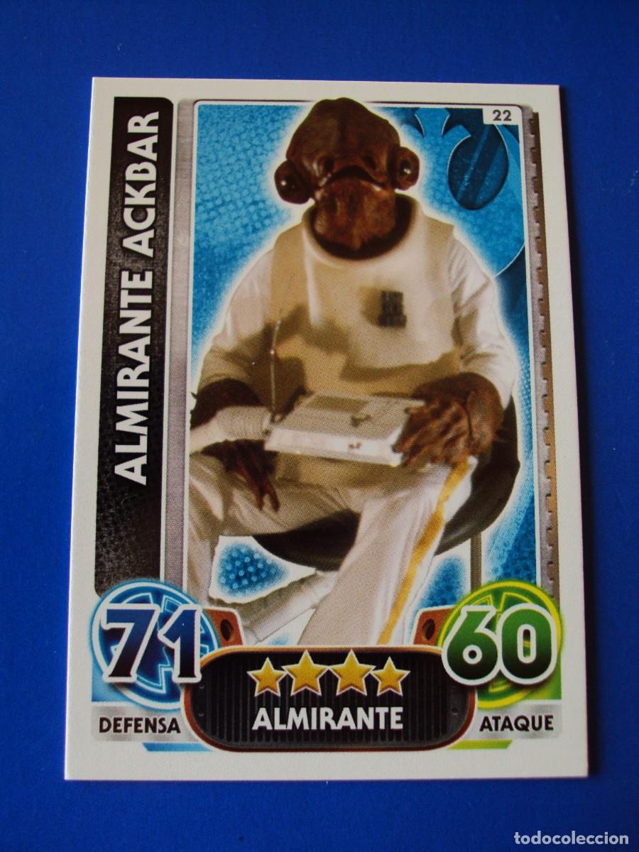 Trading cards: N&ordm; 22 ACKBAR STAR WARS EL DESPERTAR DE LA FUERZA FORCE ATTAX AWAKENS 2015 TOPPS CROMO NUEVO