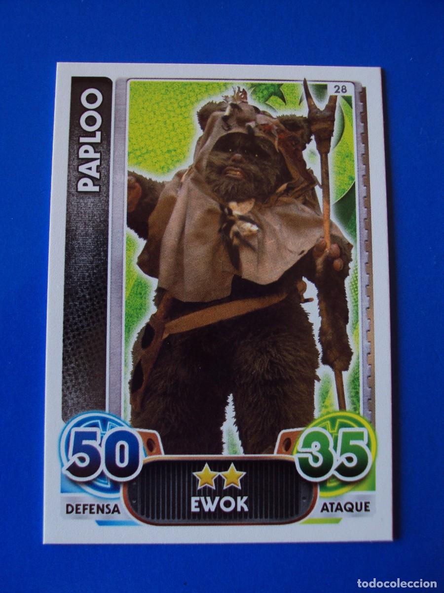 Trading cards: N&ordm; 28 PAPLOO EWOK STAR WARS EL DESPERTAR DE LA FUERZA FORCE ATTAX AWAKENS 2015 TOPPS CROMO NUEVO