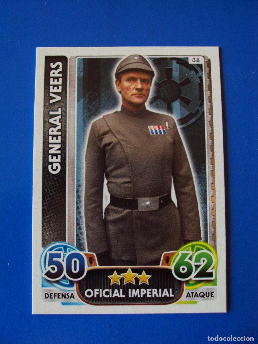Trading cards: N&ordm; 38 GENERAL VEERS STAR WARS EL DESPERTAR DE LA FUERZA FORCE ATTAX AWAKENS 2015 TOPPS CROMO NUEVO