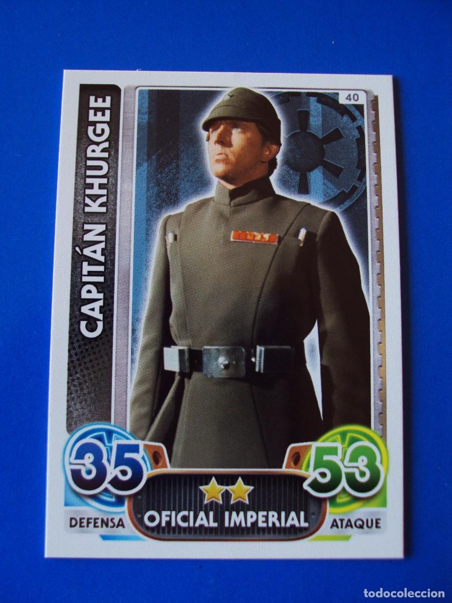 Trading cards: N&ordm; 40 CAPIT&Aacute;N KHURGEE STAR WARS EL DESPERTAR DE LA FUERZA FORCE ATTAX AWAKENS 2015 TOPPS CROMO NUEVO