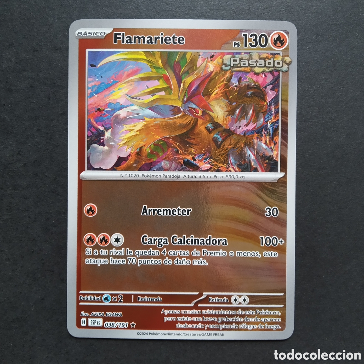 Cartes &agrave; &Eacute;changer: CARTA TCG - N&ordm; 038 - FLAMARIETE (HOLOGR&Aacute;FICA) - CHISPAS FULGURANTES - POK&Eacute;MON - EN ESPA&Ntilde;OL