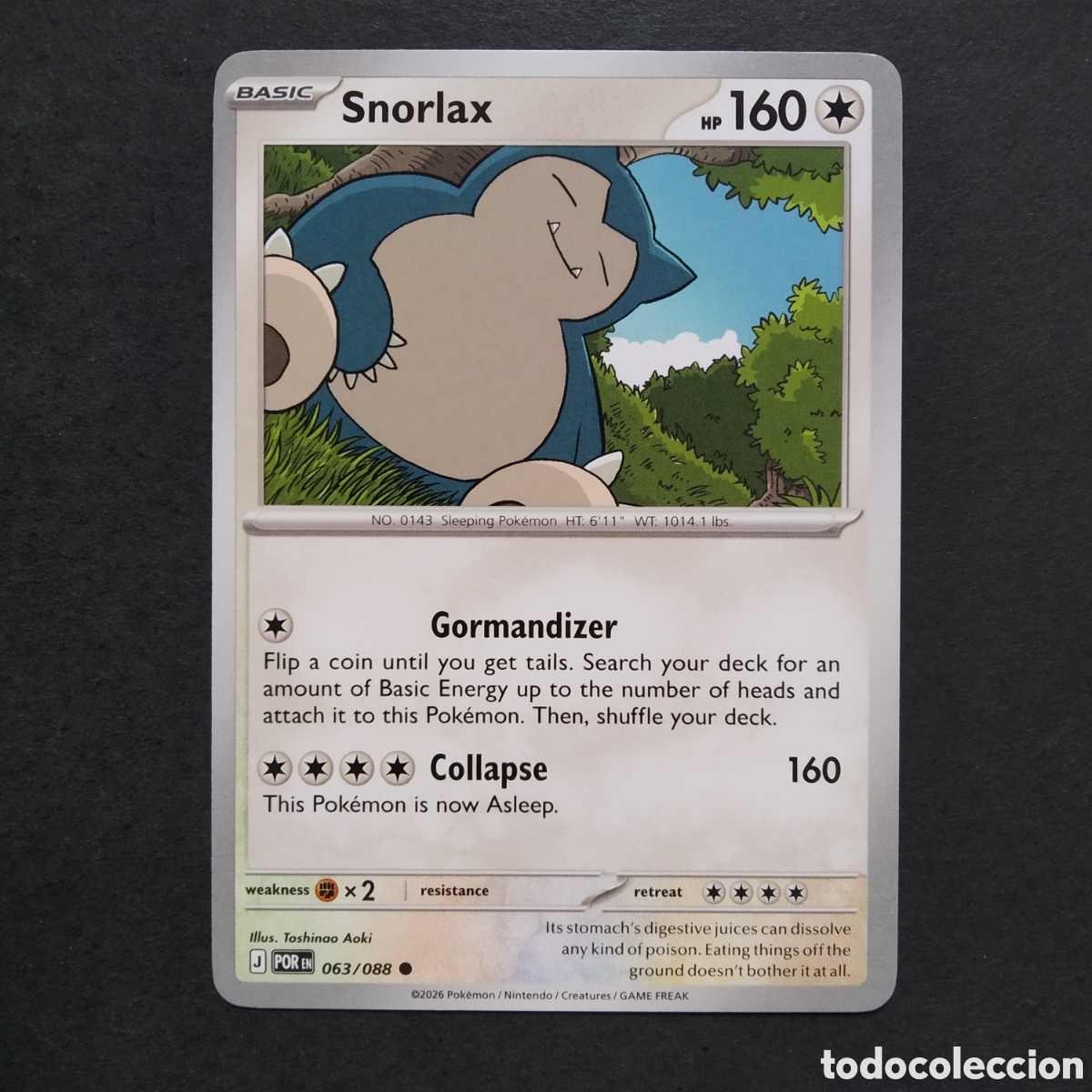 Cartes &agrave; &Eacute;changer: CARTA TCG - N&ordm; 063 - SNORLAX - PERFECT ORDER - POK&Eacute;MON - EN INGL&Eacute;S