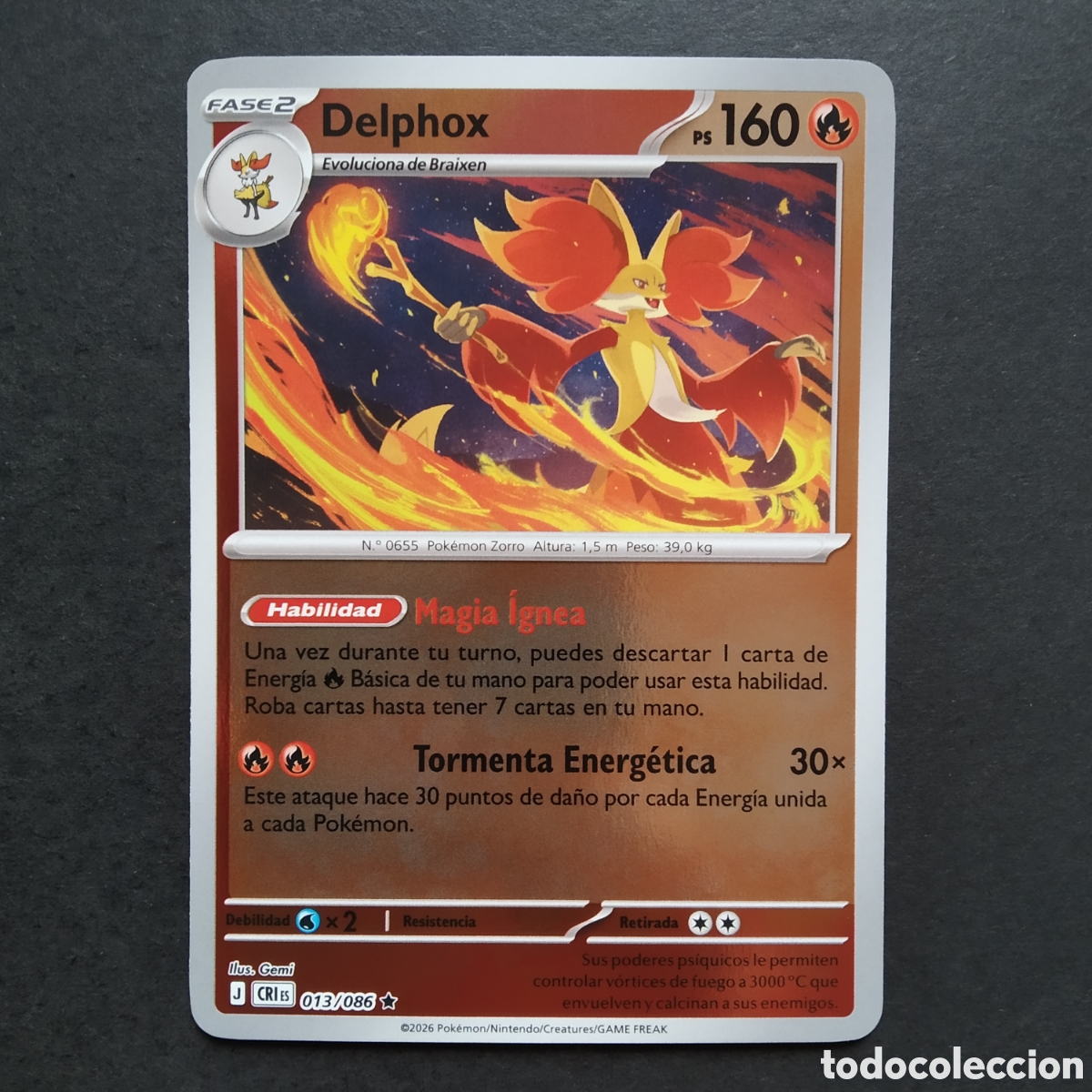 Cartes &agrave; &Eacute;changer: CARTA TCG - N&ordm; 013 - DELPHOX (HOLOGR&Aacute;FICA) - CAOS CRECIENTE - POK&Eacute;MON - EN ESPA&Ntilde;OL