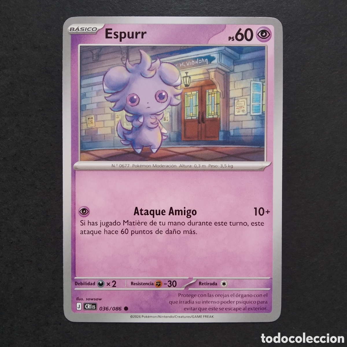 Trading cards: CARTA TCG - N&ordm; 036 - ESPURR - CAOS CRECIENTE - POK&Eacute;MON - EN ESPA&Ntilde;OL