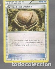 Cartas Colecion&aacute;veis: CROMO DE POK&Eacute;MON DE TRAINER ITEM ARMOR FOSSIL SHIELDON 98/114 A&Ntilde;O 2016