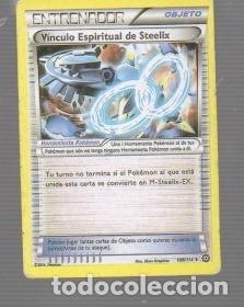 Trading cards: CROMO DE POK&Eacute;MON DE ENTRENADOR OBJETO V&Iacute;NCULO ESPIRITUAL DE STEELIX 106/114 A&Ntilde;O 2016