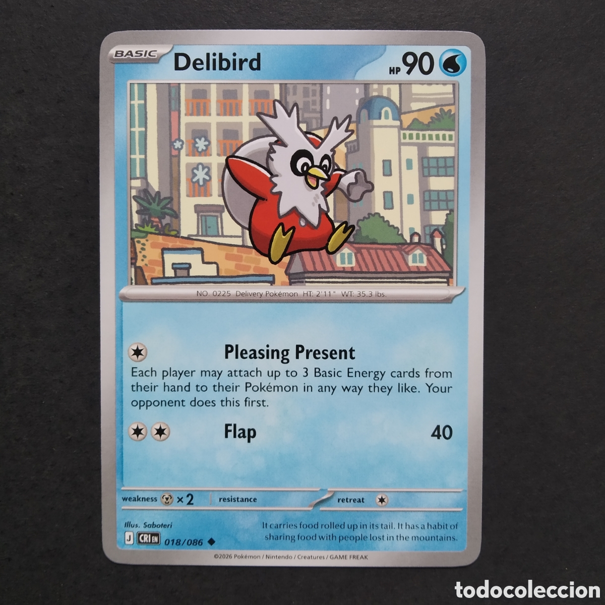Trading Cards: CARTA TCG - N&ordm; 018 - DELIBIRD - CHAOS RISING - POK&Eacute;MON - EN INGL&Eacute;S