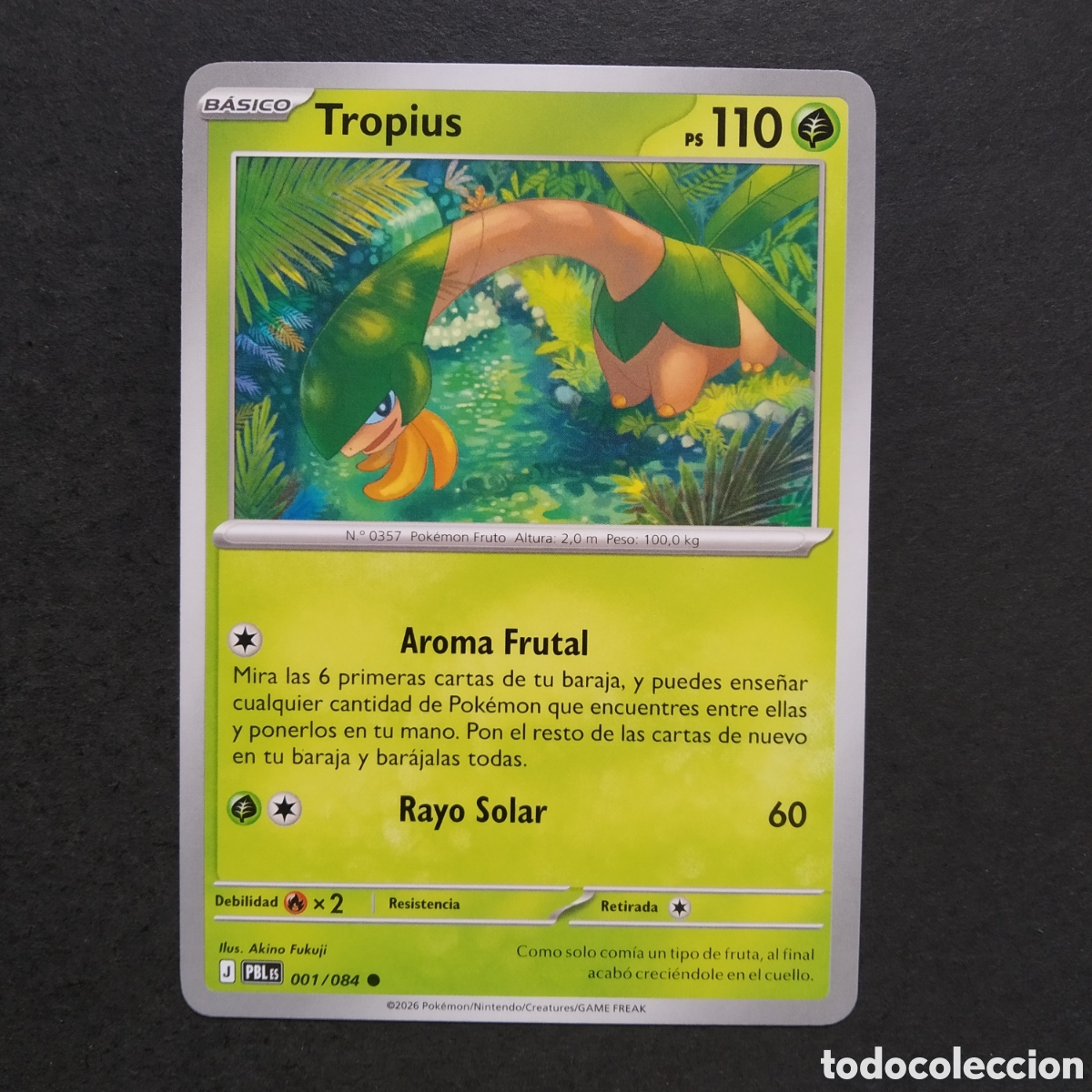Trading cards: CARTA TCG - N&ordm; 001 - TROPIUS - OSCURIDAD ABSOLUTA - POK&Eacute;MON - EN ESPA&Ntilde;OL