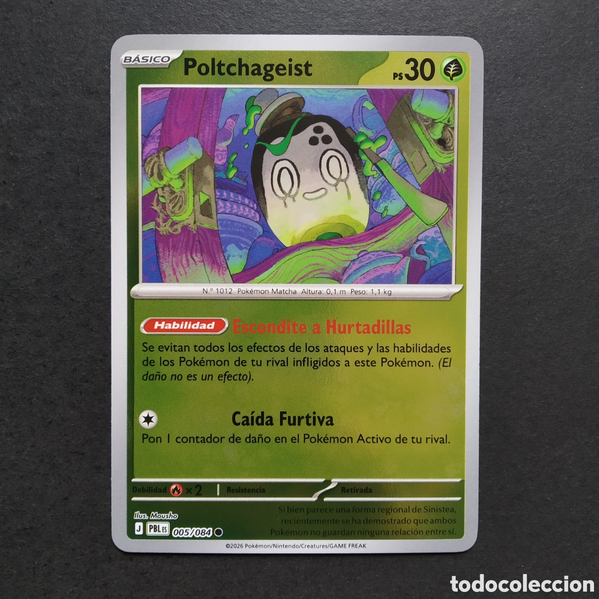Sammelkarten: CARTA TCG - N&ordm; 005 - POLTCHAGEIST (HOLOGR&Aacute;FICA) - OSCURIDAD ABSOLUTA - POK&Eacute;MON - EN ESPA&Ntilde;OL