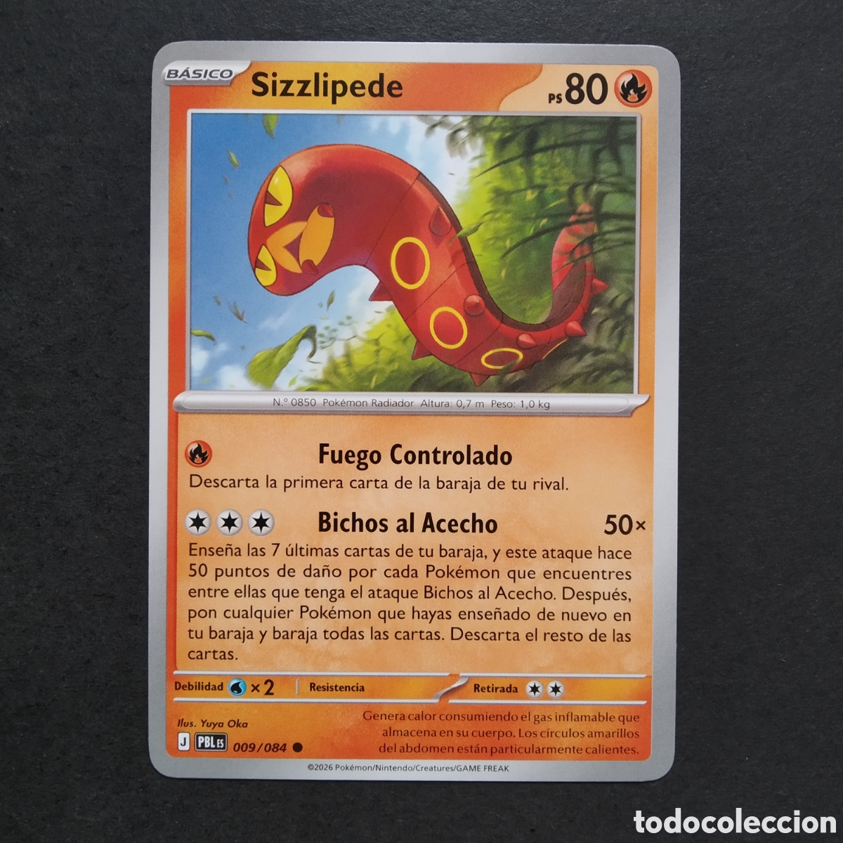 Cartes &agrave; &Eacute;changer: CARTA TCG - N&ordm; 009 - SIZZLIPEDE - OSCURIDAD ABSOLUTA - POK&Eacute;MON - EN ESPA&Ntilde;OL