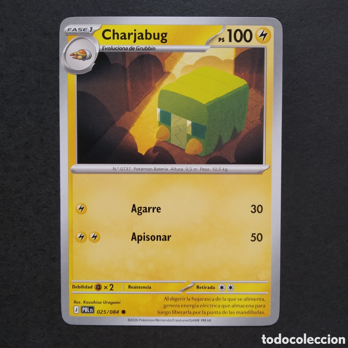 Sammelkarten: CARTA TCG - N&ordm; 025 - CHARJABUG - OSCURIDAD ABSOLUTA - POK&Eacute;MON - EN ESPA&Ntilde;OL