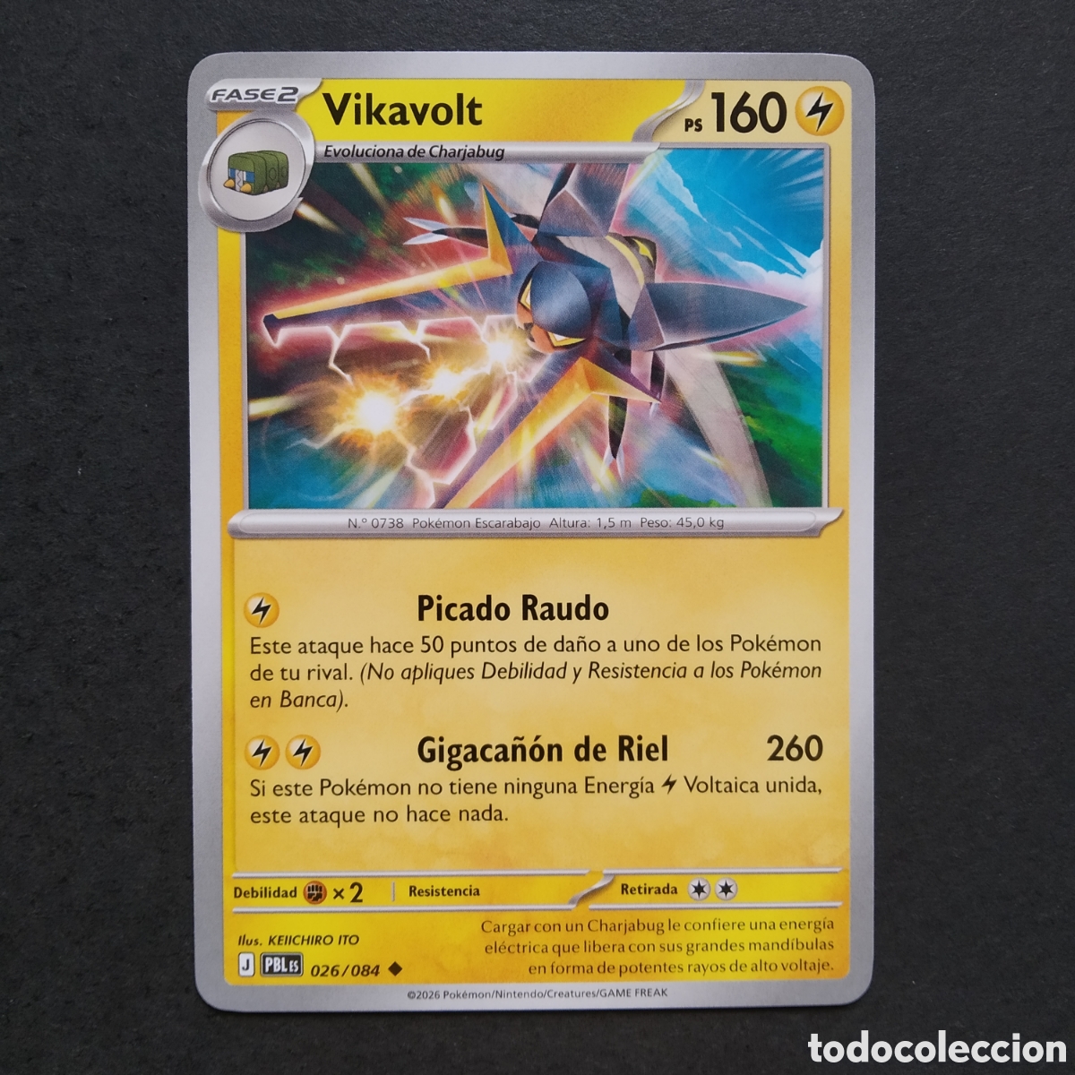 Sammelkarten: CARTA TCG - N&ordm; 026 - VIKAVOLT - OSCURIDAD ABSOLUTA - POK&Eacute;MON - EN ESPA&Ntilde;OL