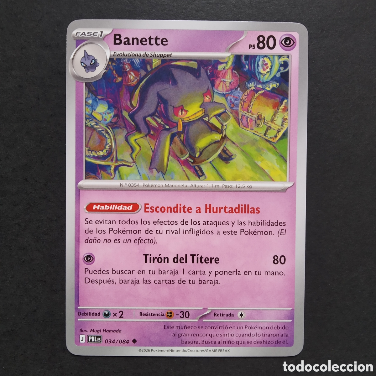 Sammelkarten: CARTA TCG - N&ordm; 034 - BANETTE - OSCURIDAD ABSOLUTA - POK&Eacute;MON - EN ESPA&Ntilde;OL