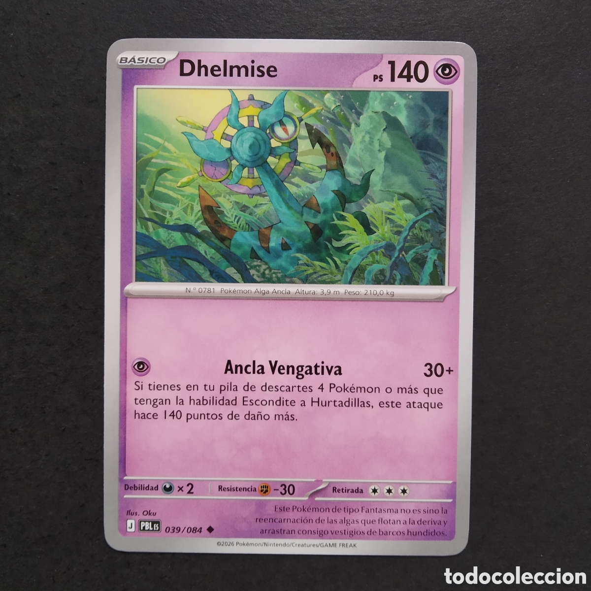 Sammelkarten: CARTA TCG - N&ordm; 039 - DHELMISE - OSCURIDAD ABSOLUTA - POK&Eacute;MON - EN ESPA&Ntilde;OL