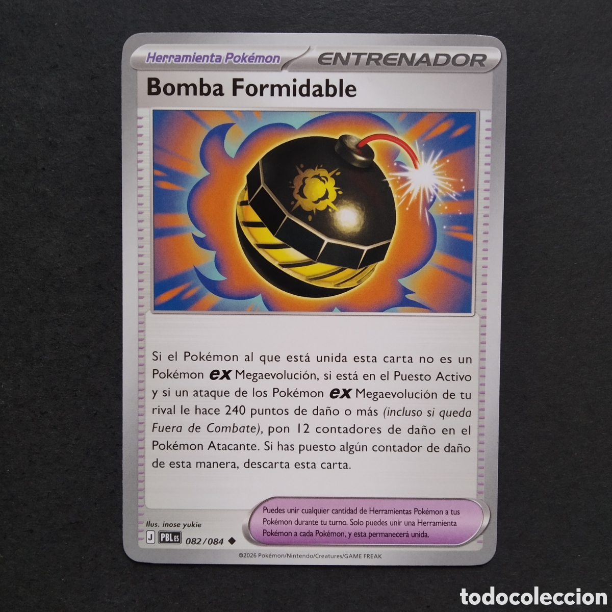 Trading cards: CARTA TCG - N&ordm; 082 - BOMBA FORMIDABLE - OSCURIDAD ABSOLUTA - POK&Eacute;MON - EN ESPA&Ntilde;OL