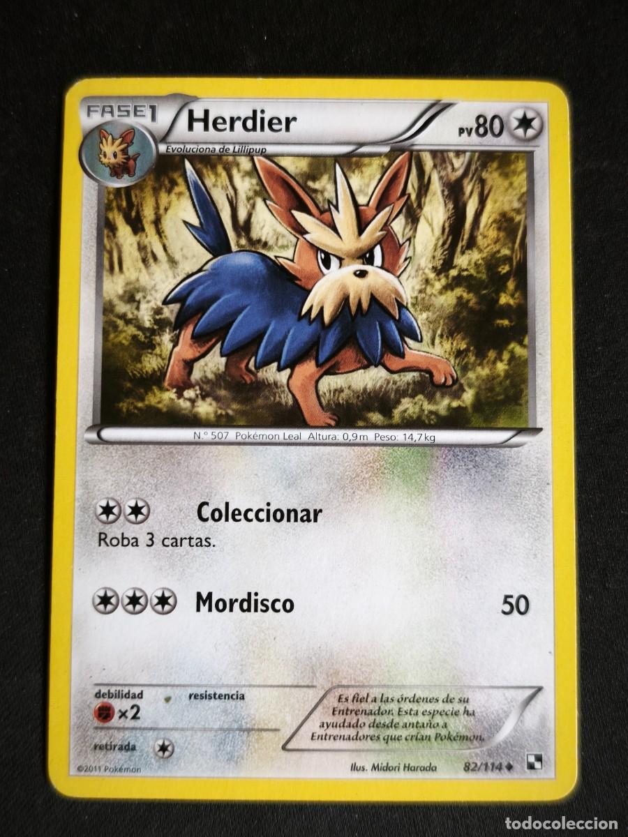 Trading cards: Cromo-carta-Trading Card Pokemon Herdier estado muy bueno