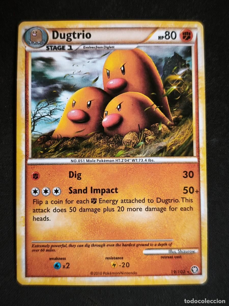 Trading cards: Cromo-carta-Trading Card Pokemon Dugtrio estado muy bueno